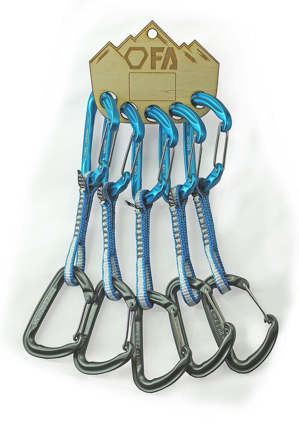 FA Lanyard with carabiners NEON EXPRESS DY 10 mm 11 cm (5 pcs.)