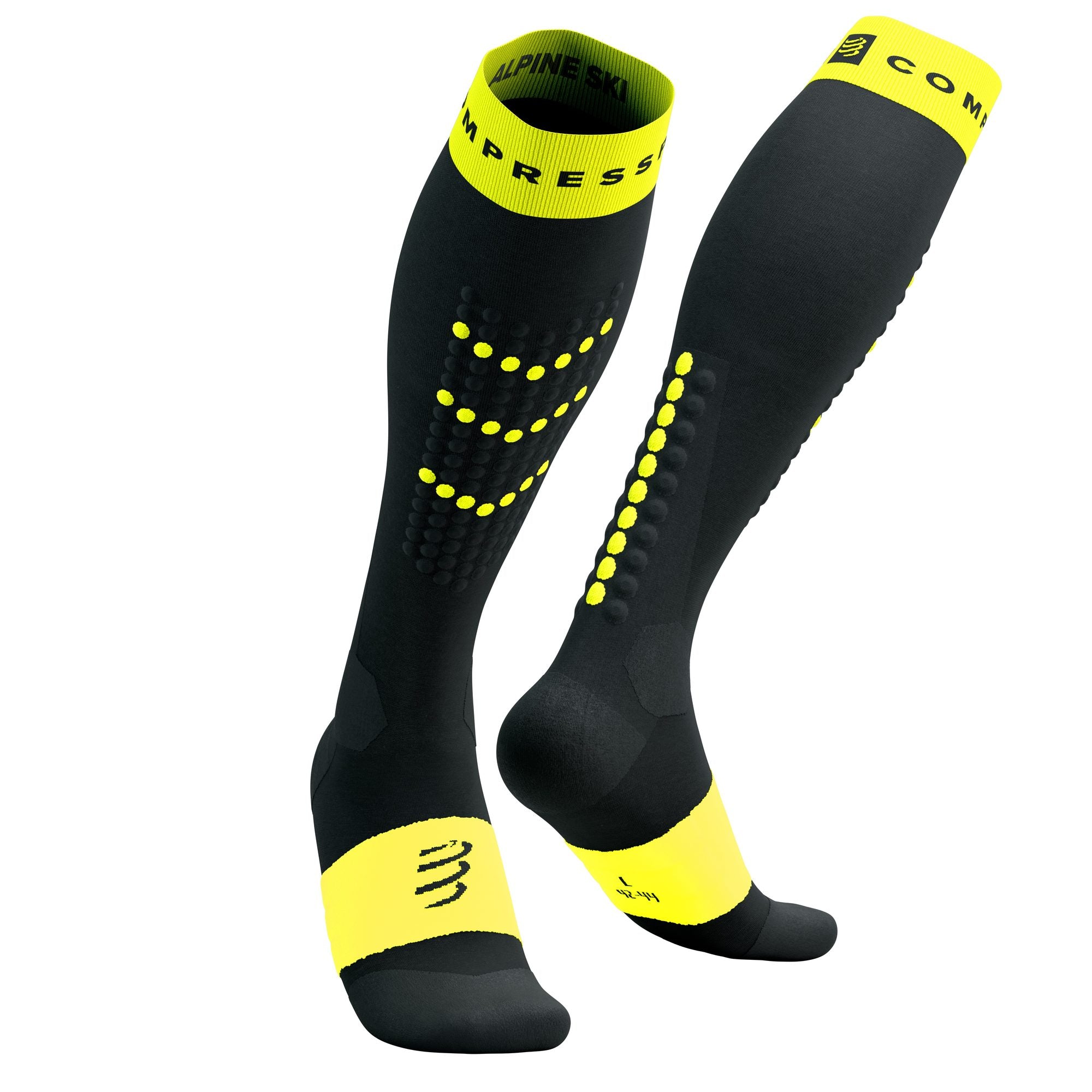 CS Гольфи Alpine Ski Full Socks, Black/Safe Yellow, T3
