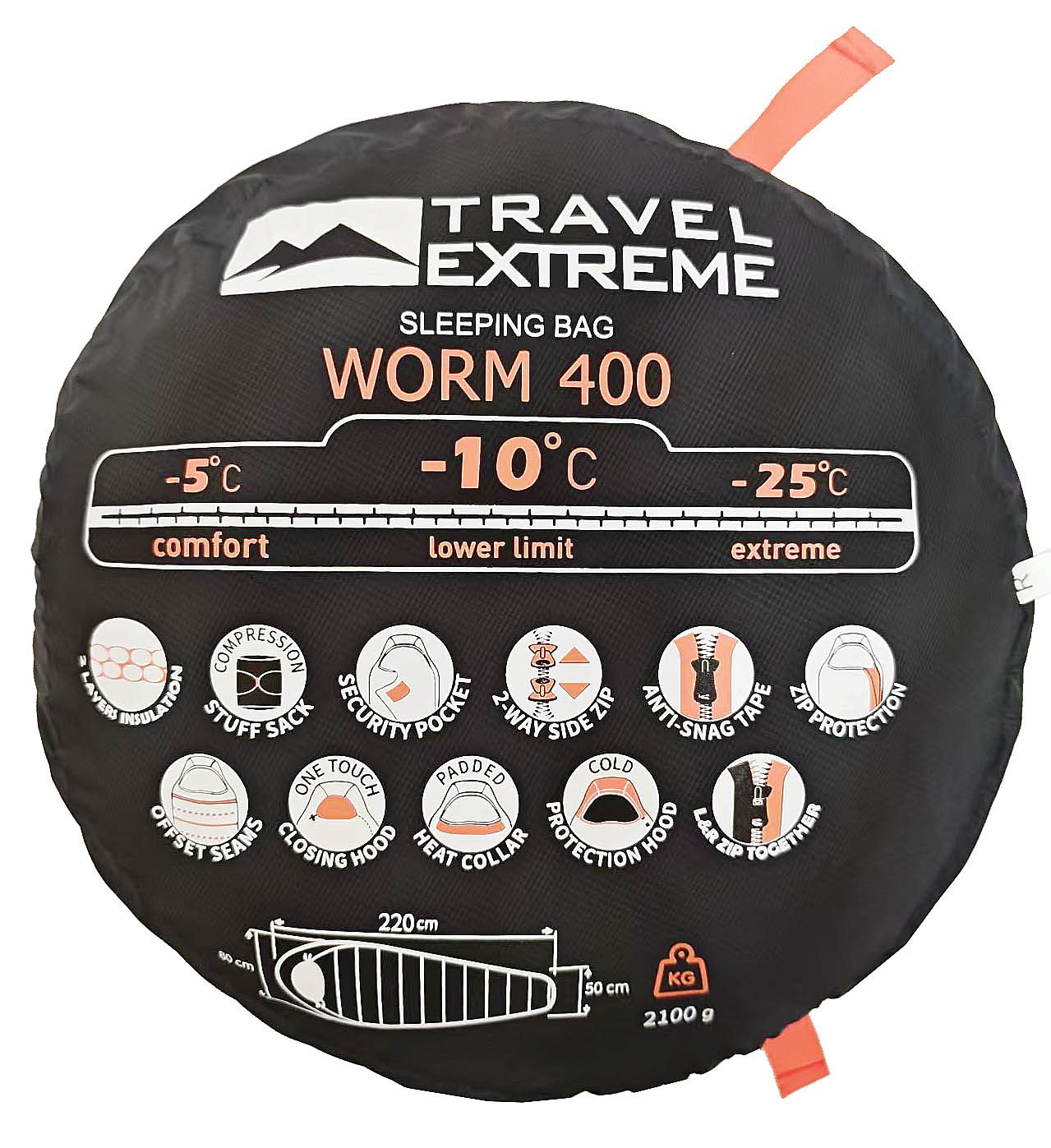 TE Sleeping bag WORM 400 L