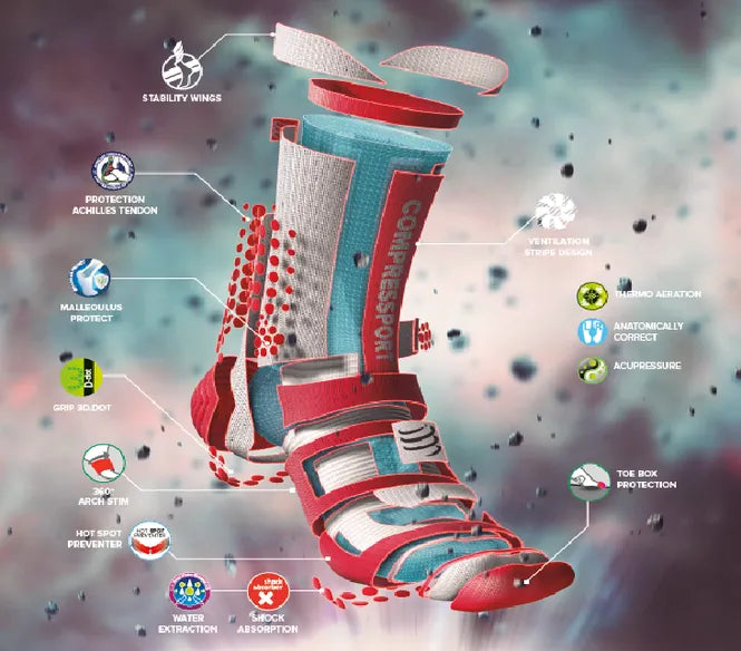 CS Škarpetki Pro Racing Socks V3.0 Trail, Smart Black, T1