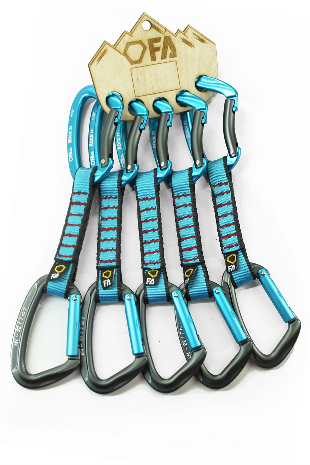 FA Lanyard with carabiners ROCK EXPRESS PAD 19 mm 12 cm BLUE