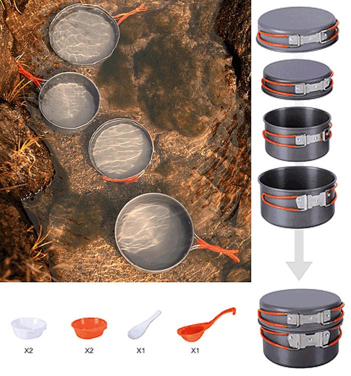 FM FMC K7 tableware set for 2-3 people.