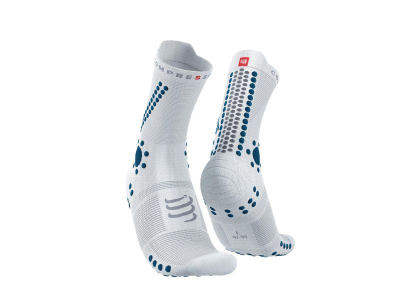 CS Škarpetki Pro Racing Socks V4.0 Trail, White/Fjord Blue, T2