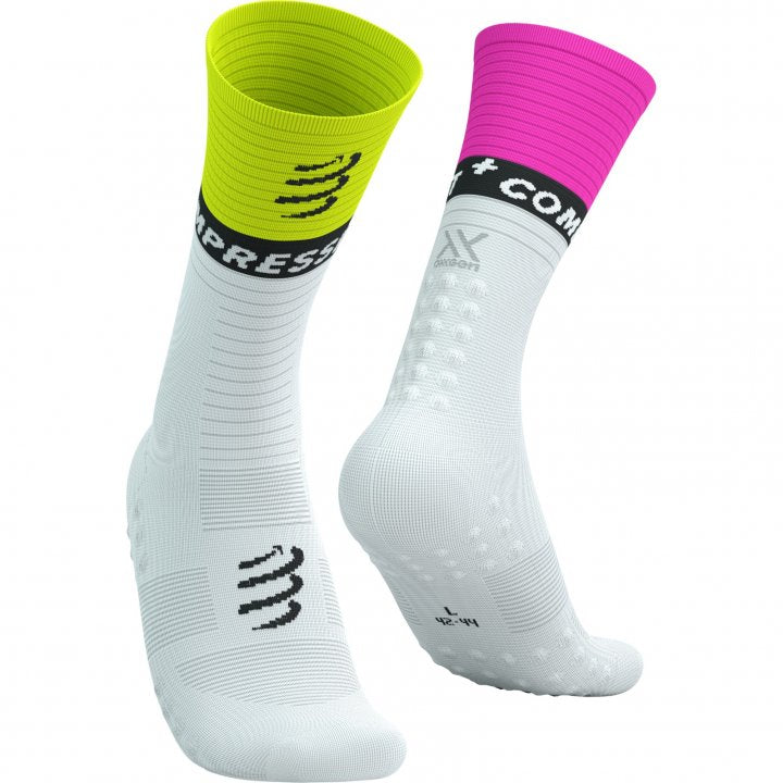 CS Шкарпетки Mid Compression Socks V2.0, White/Safe Yellow/Neo Pink, T1
