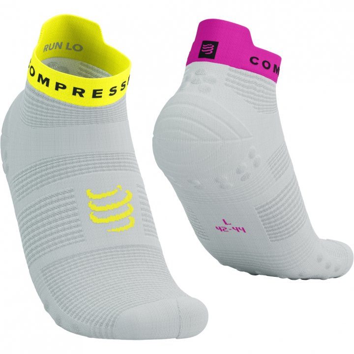 CS Шкарпетки Pro Racing Socks V4.0 Run Low, White/Safe YelLow/Neo Pink, T4