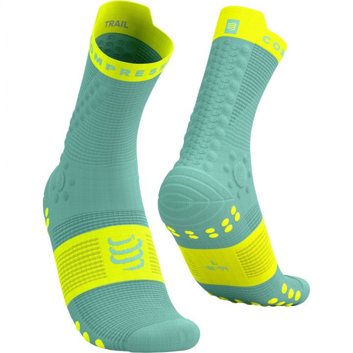 CS Шкарпетки Pro Racing Socks V4.0 Trail, Shell Blue/Safe Yellow, T4