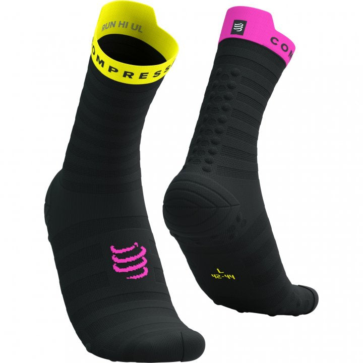 CS Шкарпетки Pro Racing Socks v4.0 Ultralight Run High, Black/Safe Yellow/Neo Pink, T2
