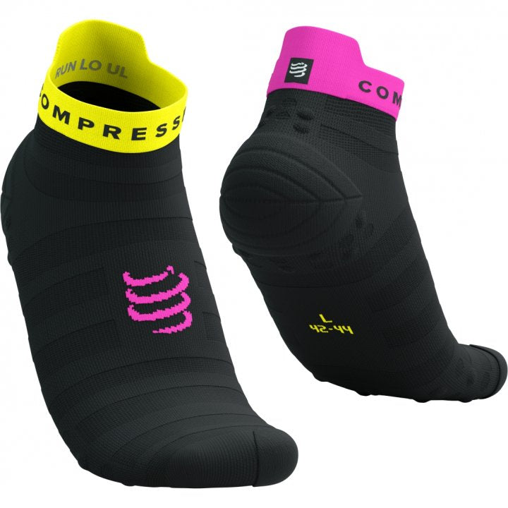 CS Шкарпетки Pro Racing Socks v4.0 Ultralight Run Low, Black/Safe Yellow/Neo Pink, T1