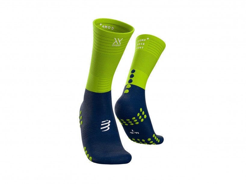 CS Skarpetki Mid Compression Socks, Blue/Lime, T2