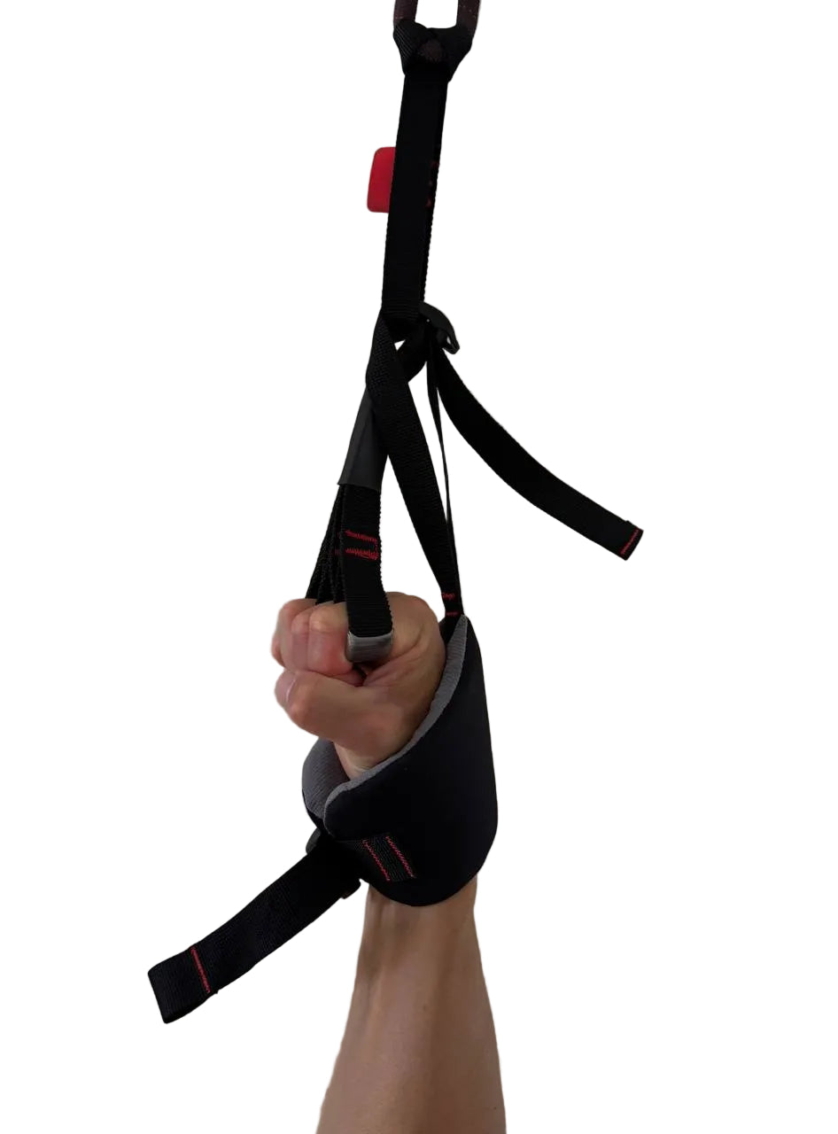 GS Fingerhooks used with wrist cuffs for assisted hanging