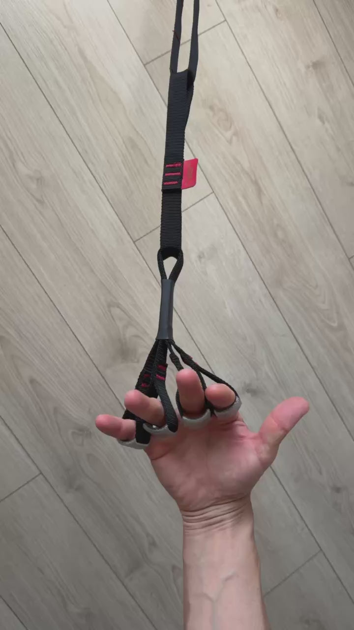 GS Fingerhooks worn on fingers for suspension exercises
