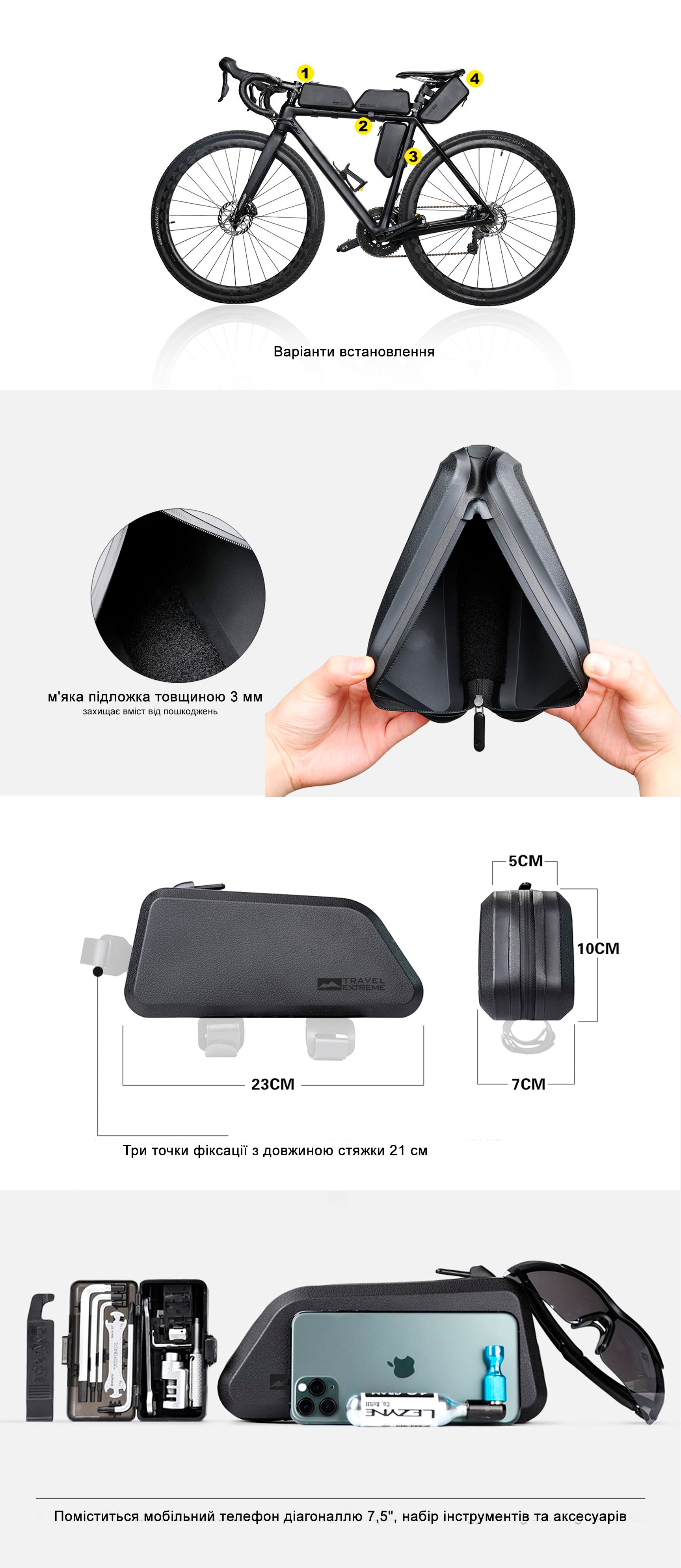 TE Bicycle bag Aqua top 1,5L